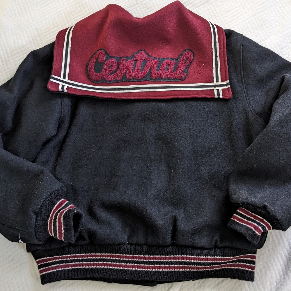 Vintage Central High School Wool Varsity Sport Cheer Jacket XL See Measurements